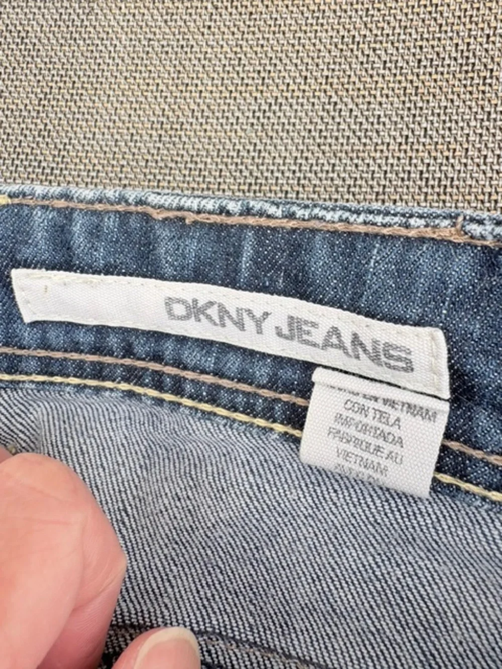 Y2K DKNY Dark Blue Denim Jeans Wide Leg excellent condition womens size 4 HEMMED
